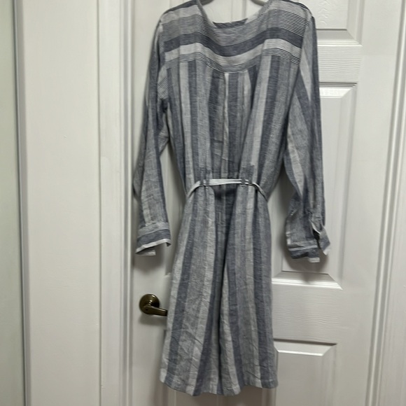 Haven Well Within blue/white stripe 100% linen dress. Size XXL - Picture 7 of 11